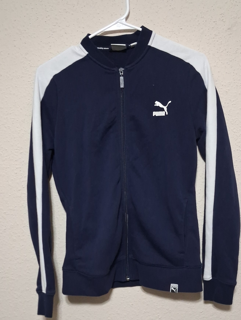 Puma Navy & White Full-Zip Athletic Jacket